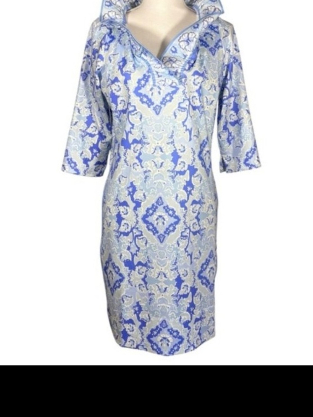 Gretchen Scott Watteau in Blues dress RETAIL $219